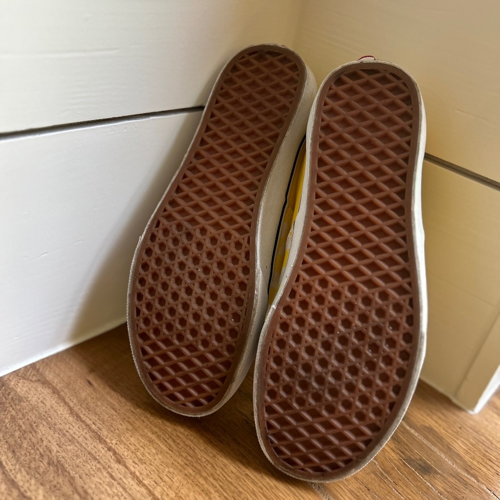 Theory Yellow and White Checkered Vans